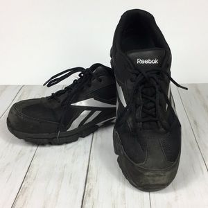 Reebok Black Leather Steel Toe Work Shoes Size 12